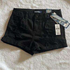 Blue Spice High Waist Black Jean Shorts, Size 5